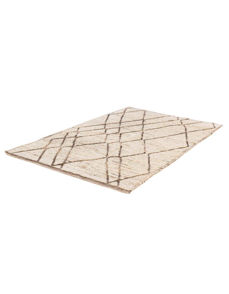 Detail image of 4' 2 x 6' 7 Hand Knotted Moroccan Wool Rug