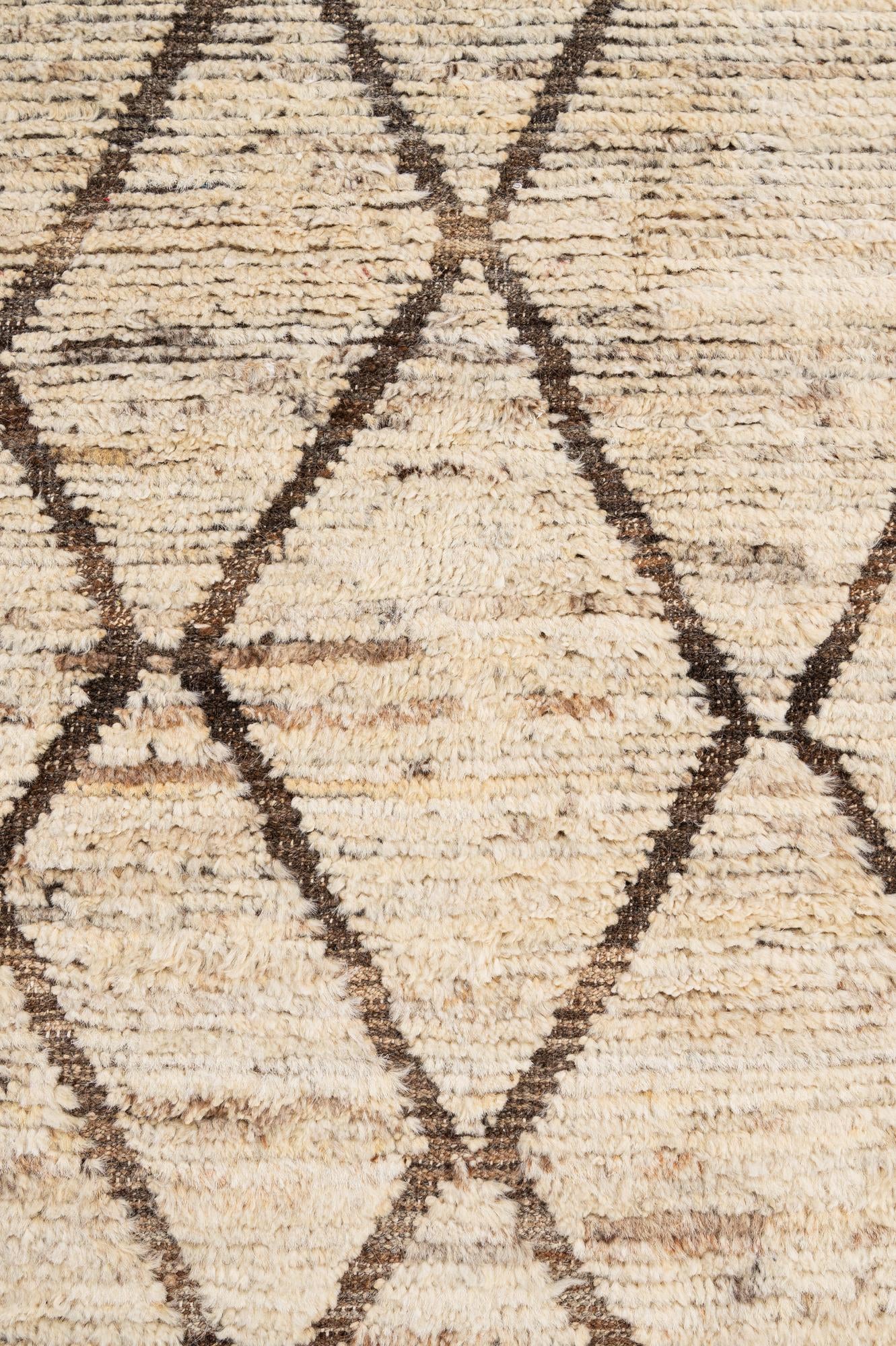 4' 2 x 6' 7 Hand Knotted Moroccan Wool Rug