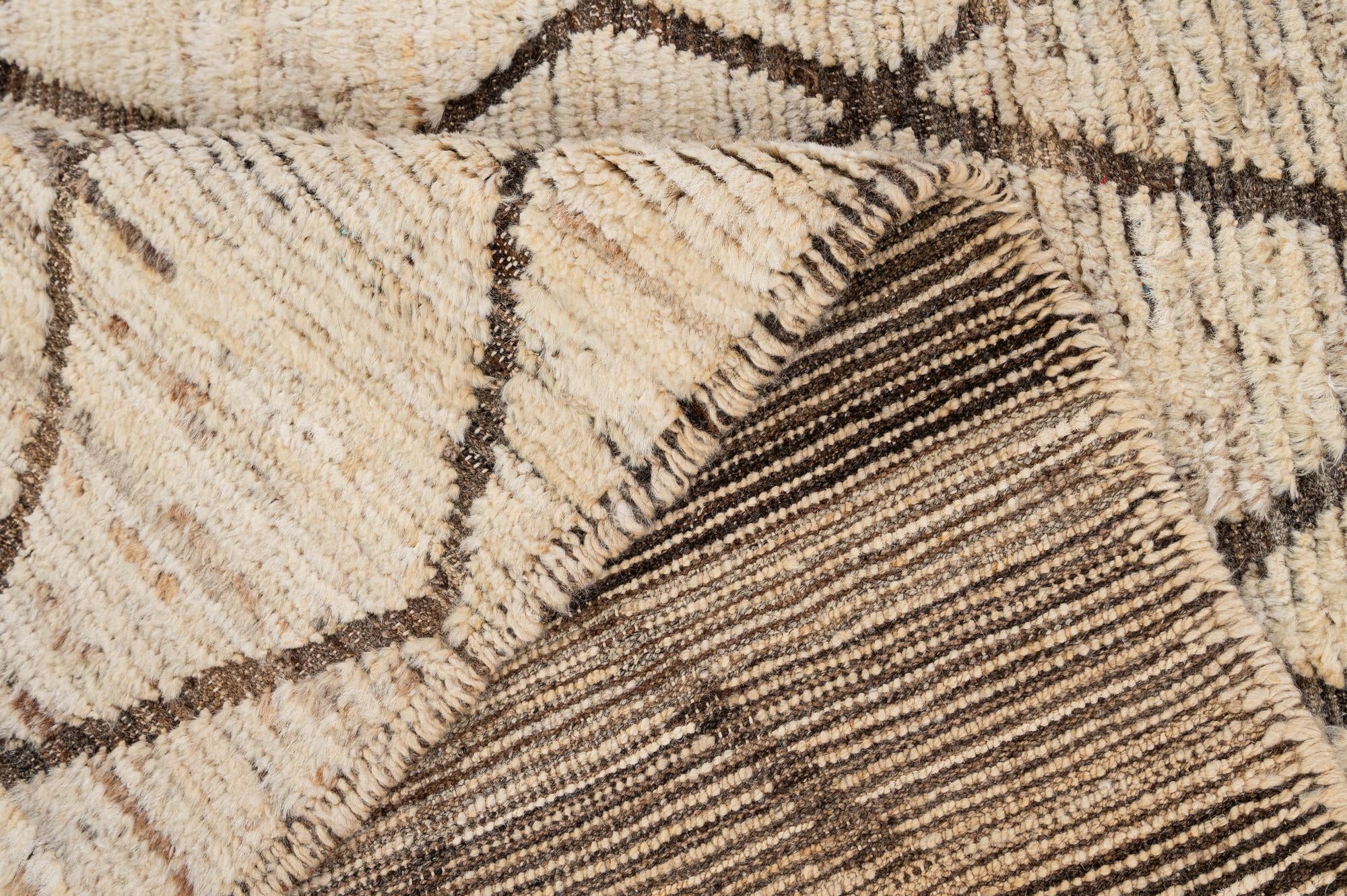4' 2 x 6' 7 Hand Knotted Moroccan Wool Rug