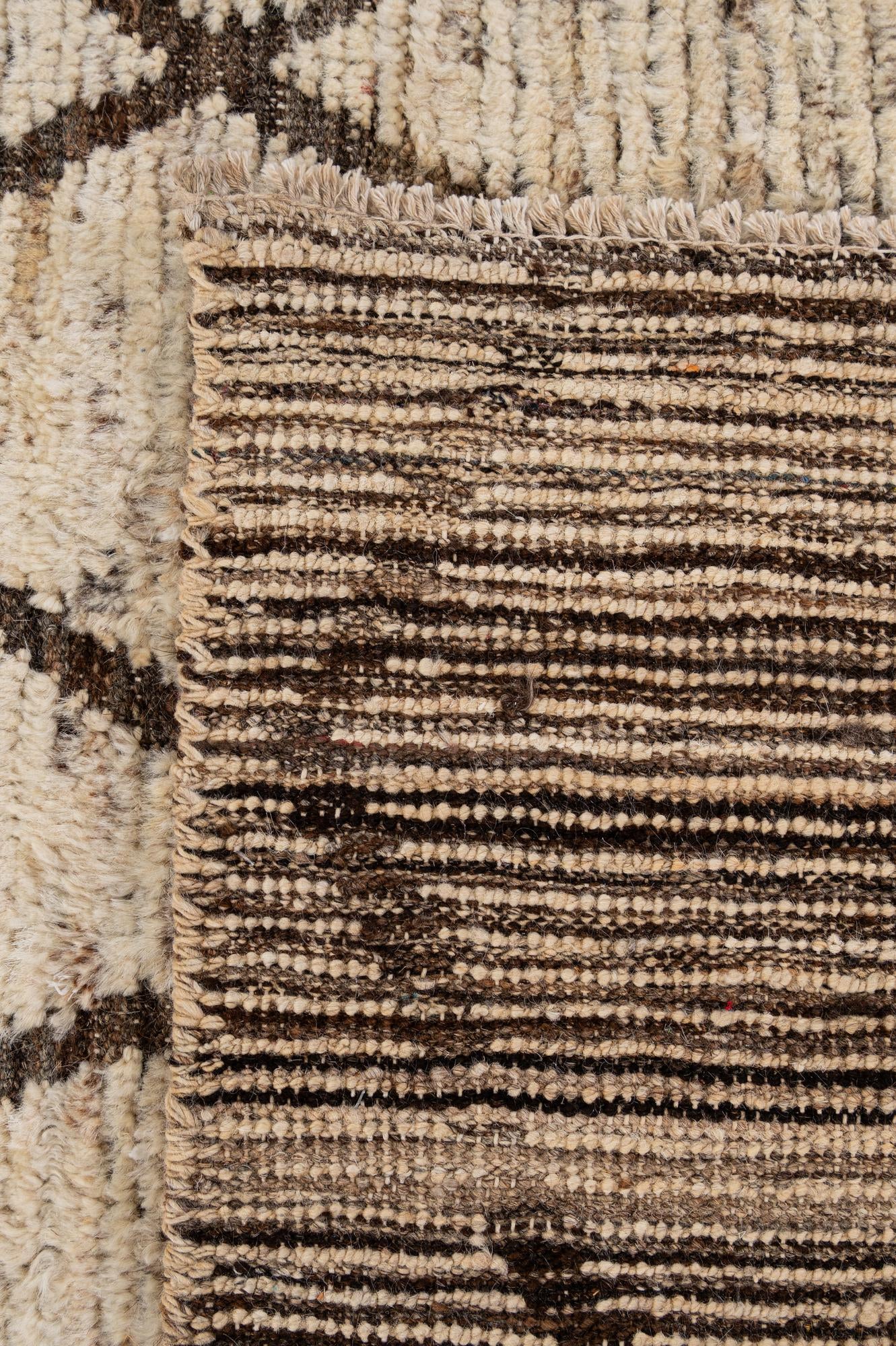4' 2 x 6' 7 Hand Knotted Moroccan Wool Rug