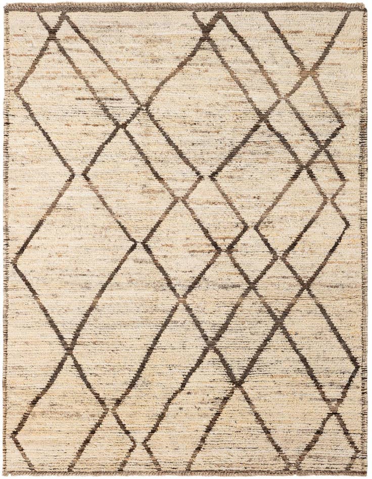 Detail image of 4' 2 x 6' 7 Hand Knotted Moroccan Wool Rug