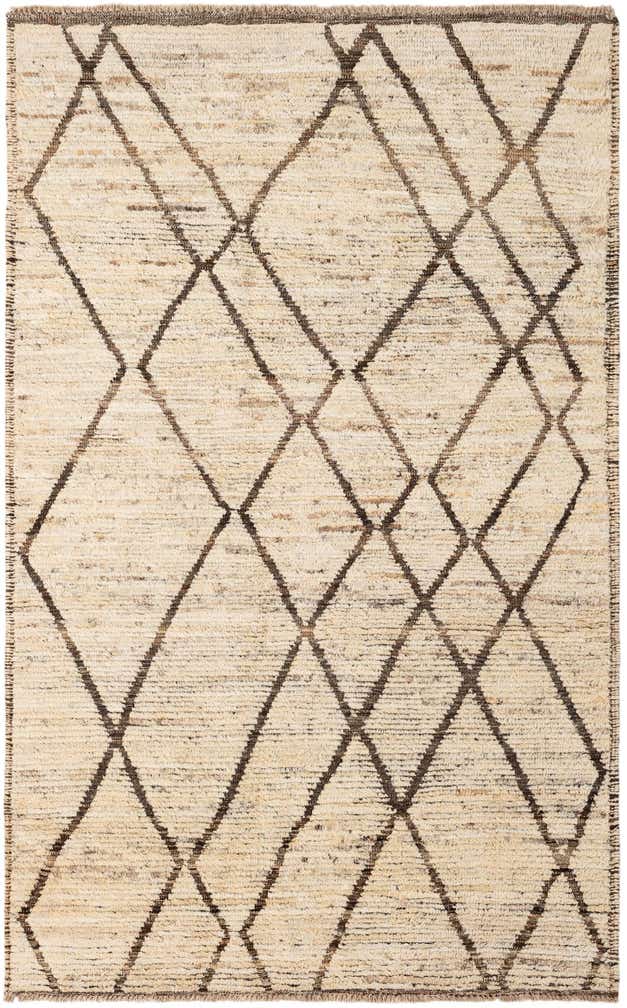 4' 2 x 6' 7 Hand Knotted Moroccan Wool Rug