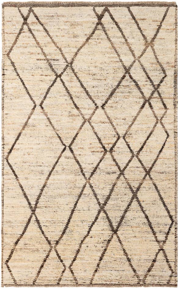 Detail image of 4' 2 x 6' 7 Hand Knotted Moroccan Wool Rug