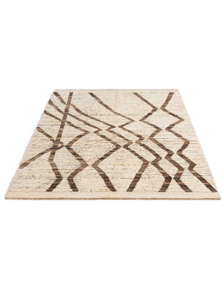 Detail image of 5' 1 x 6' 5 Hand Knotted Moroccan Wool Rug