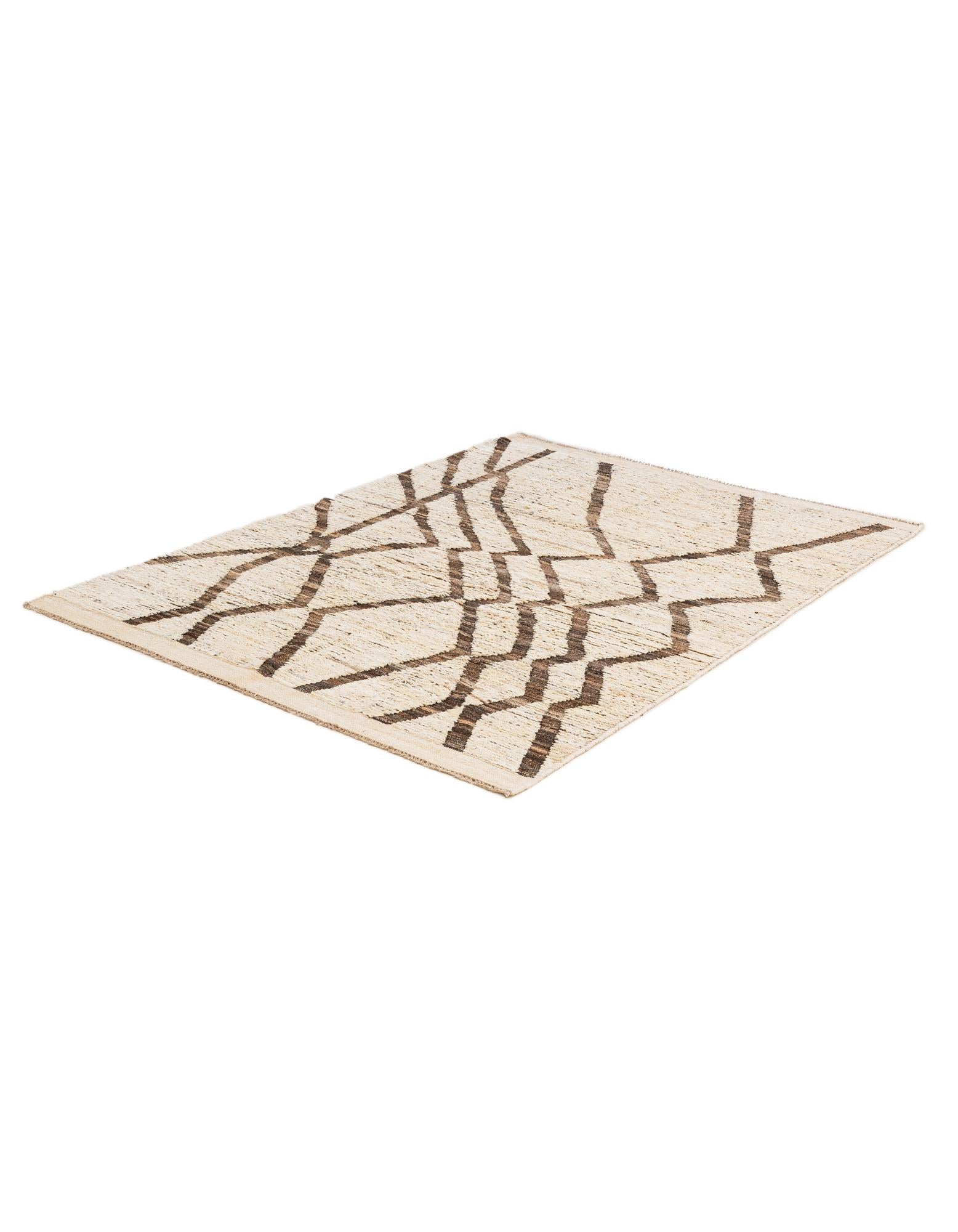 5' 1 x 6' 5 Hand Knotted Moroccan Wool Rug