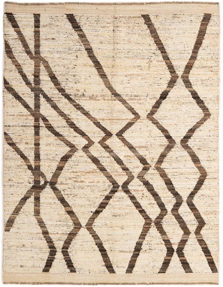 Detail image of 5' 1 x 6' 5 Hand Knotted Moroccan Wool Rug