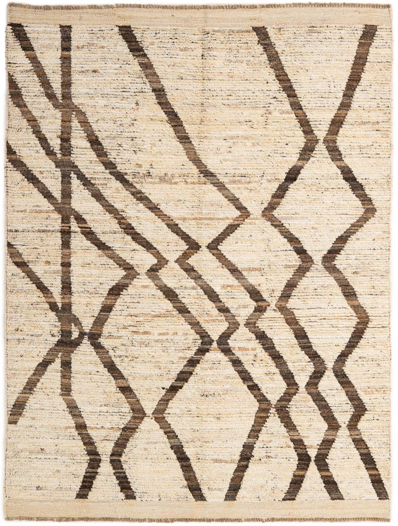 5' 1 x 6' 5 Hand Knotted Moroccan Wool Rug