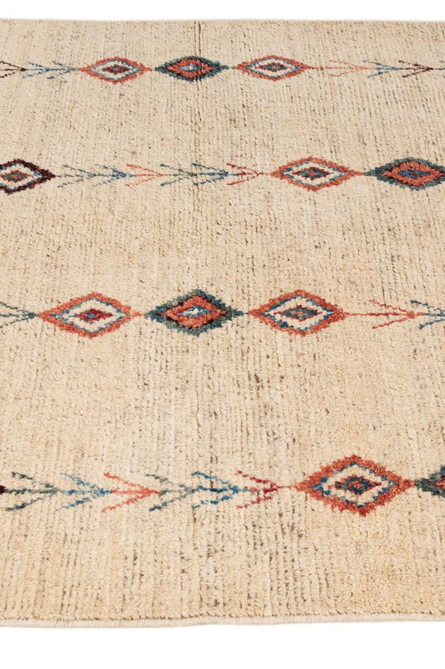 Detail image of 5' 6 x 7' 8 Hand Knotted Moroccan Wool Rug