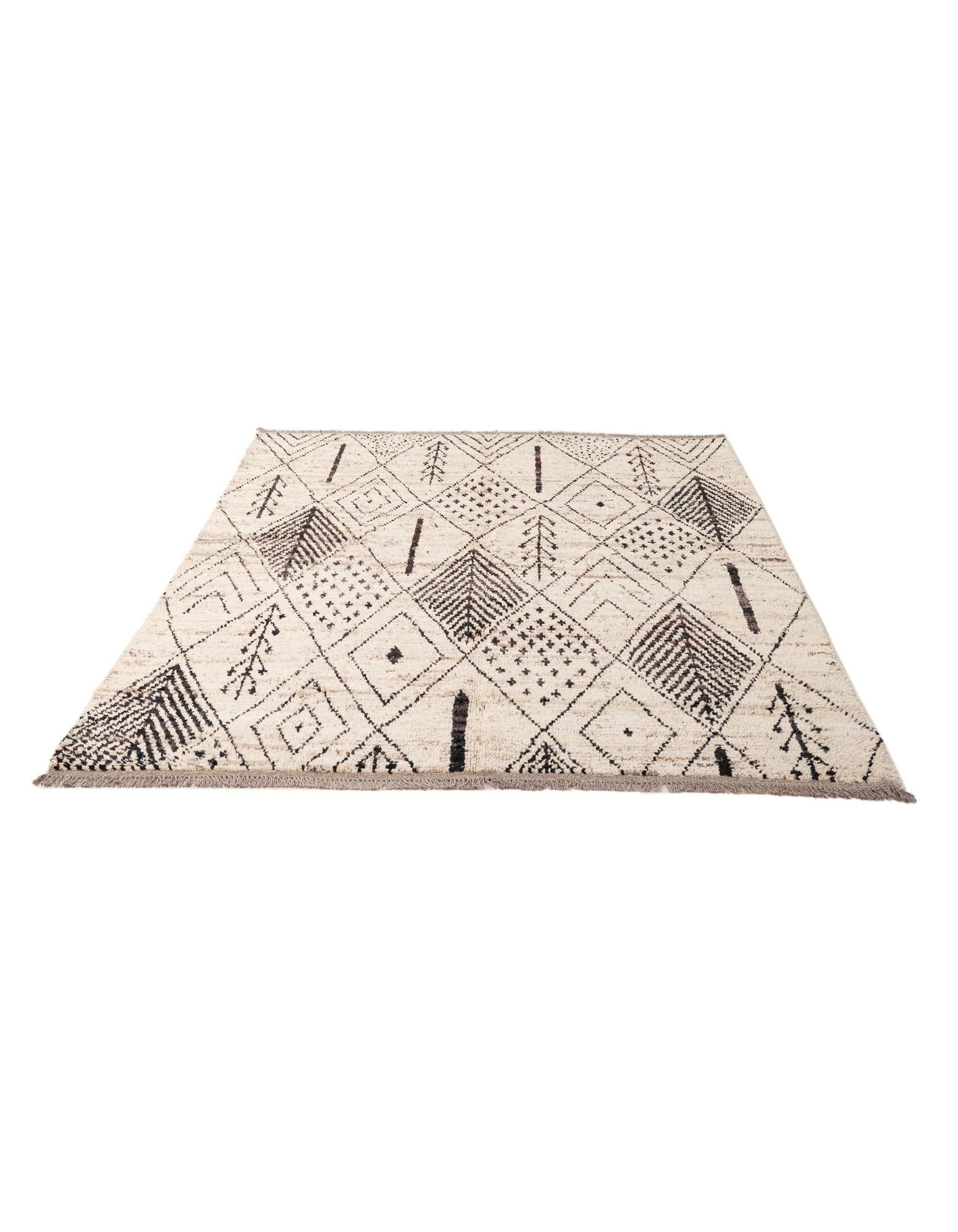 5' 10 x 7' 7 Hand Knotted Moroccan Wool Rug