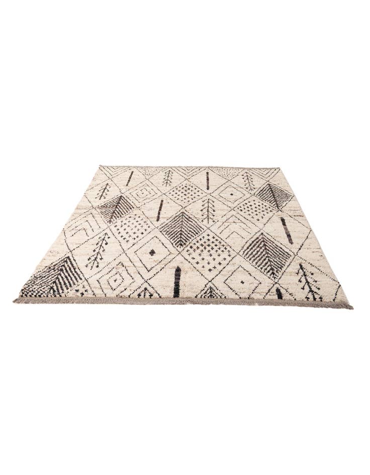Detail image of 5' 10 x 7' 7 Hand Knotted Moroccan Wool Rug