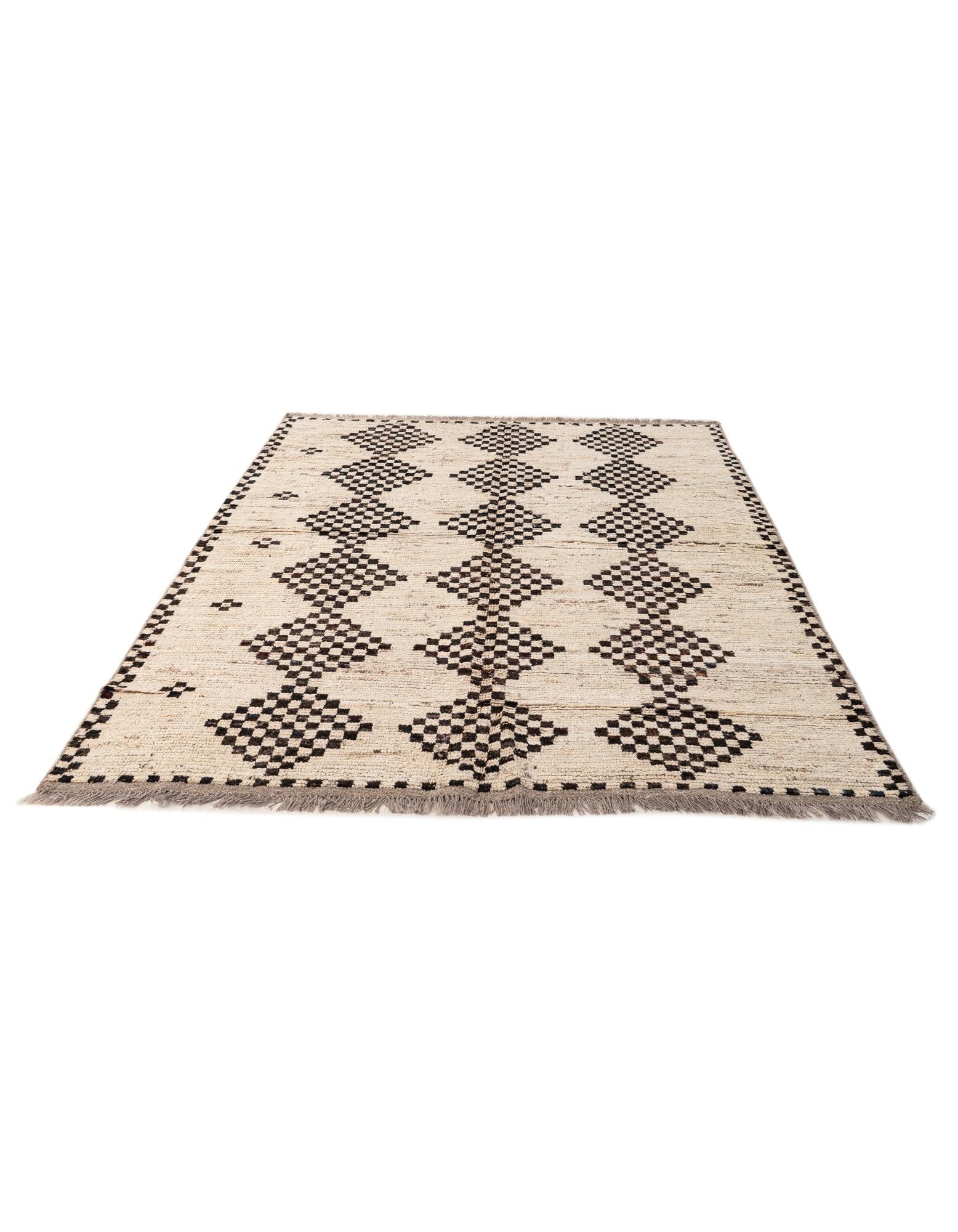 5' 8 x 7' 7 Hand Knotted Moroccan Wool Rug