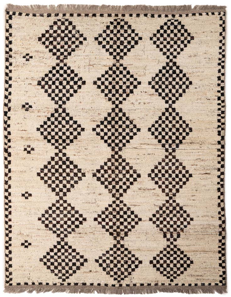 Detail image of 5' 8 x 7' 7 Hand Knotted Moroccan Wool Rug