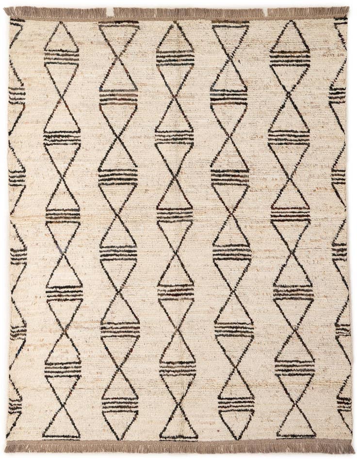 Detail image of 5' 8 x 7' 7 Hand Knotted Moroccan Wool Rug