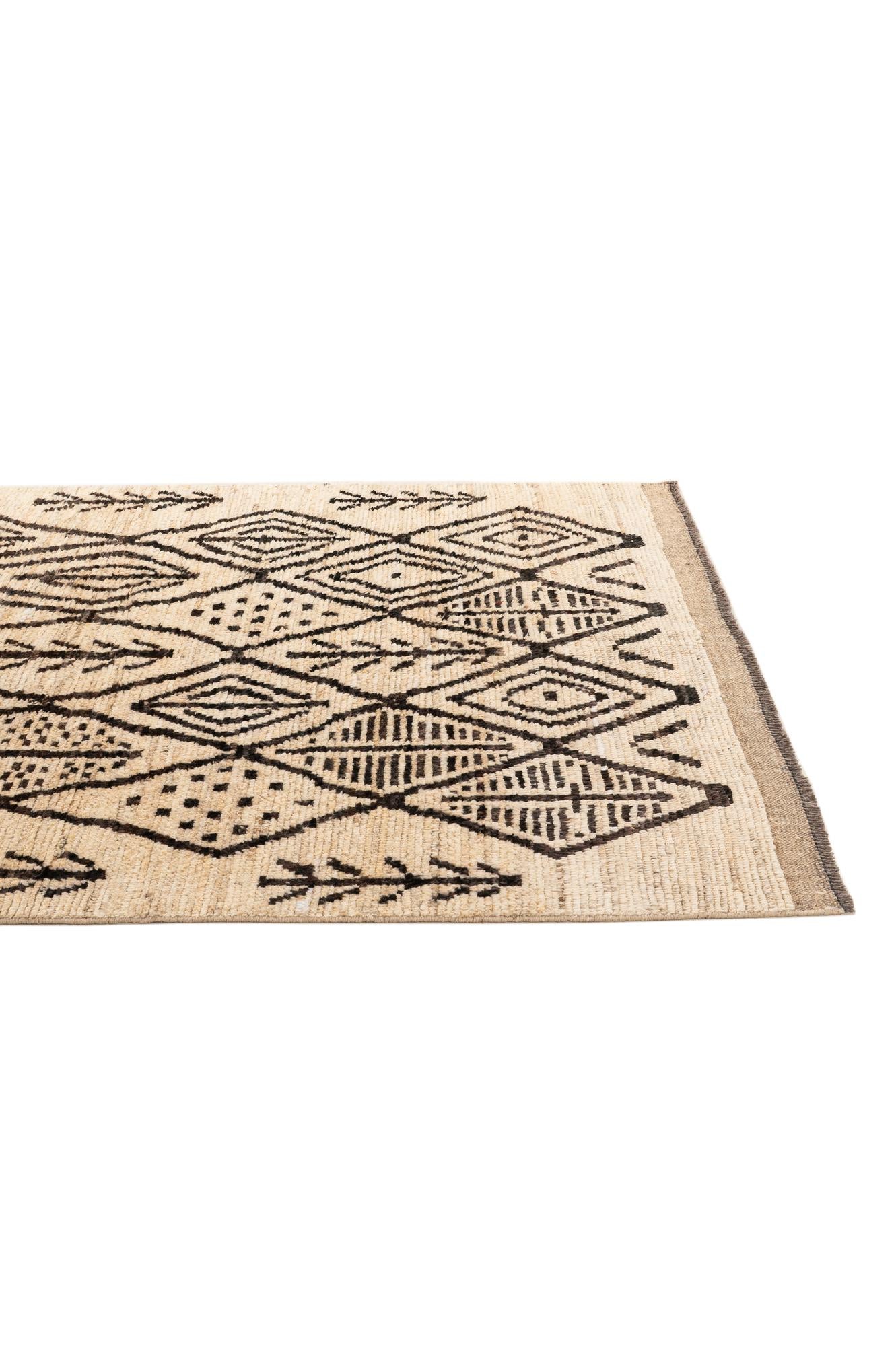 5' 8 x 8' Hand Knotted Moroccan Wool Rug