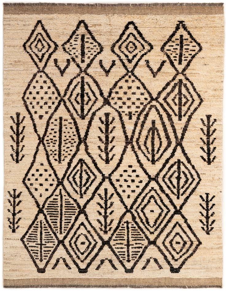 Detail image of 5' 8 x 8' Hand Knotted Moroccan Wool Rug