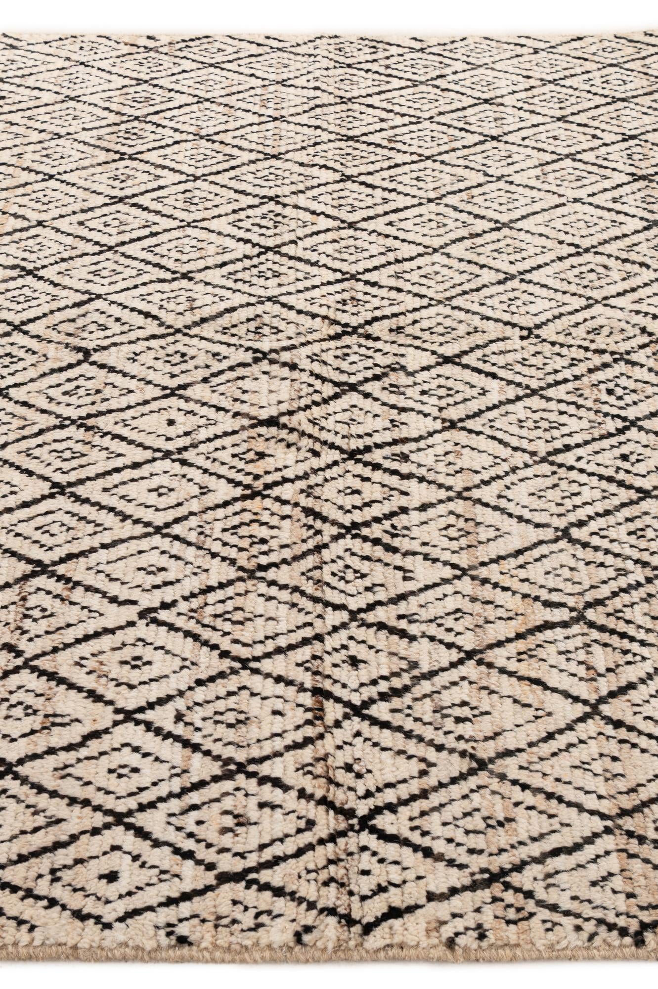 5' 10 x 8' 3 Hand Knotted Moroccan Wool Rug