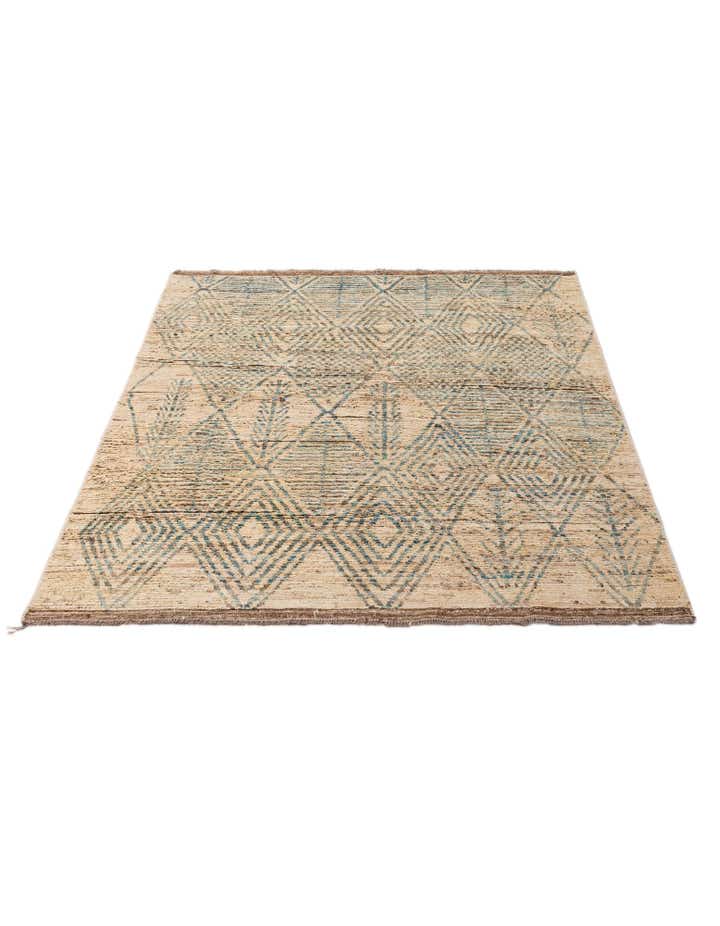 5' 10 x 8' 5 Hand Knotted Moroccan Wool Rug