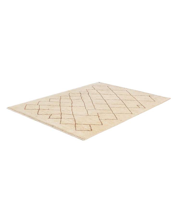 5' 10 x 8' 1 Hand Knotted Moroccan Wool Rug