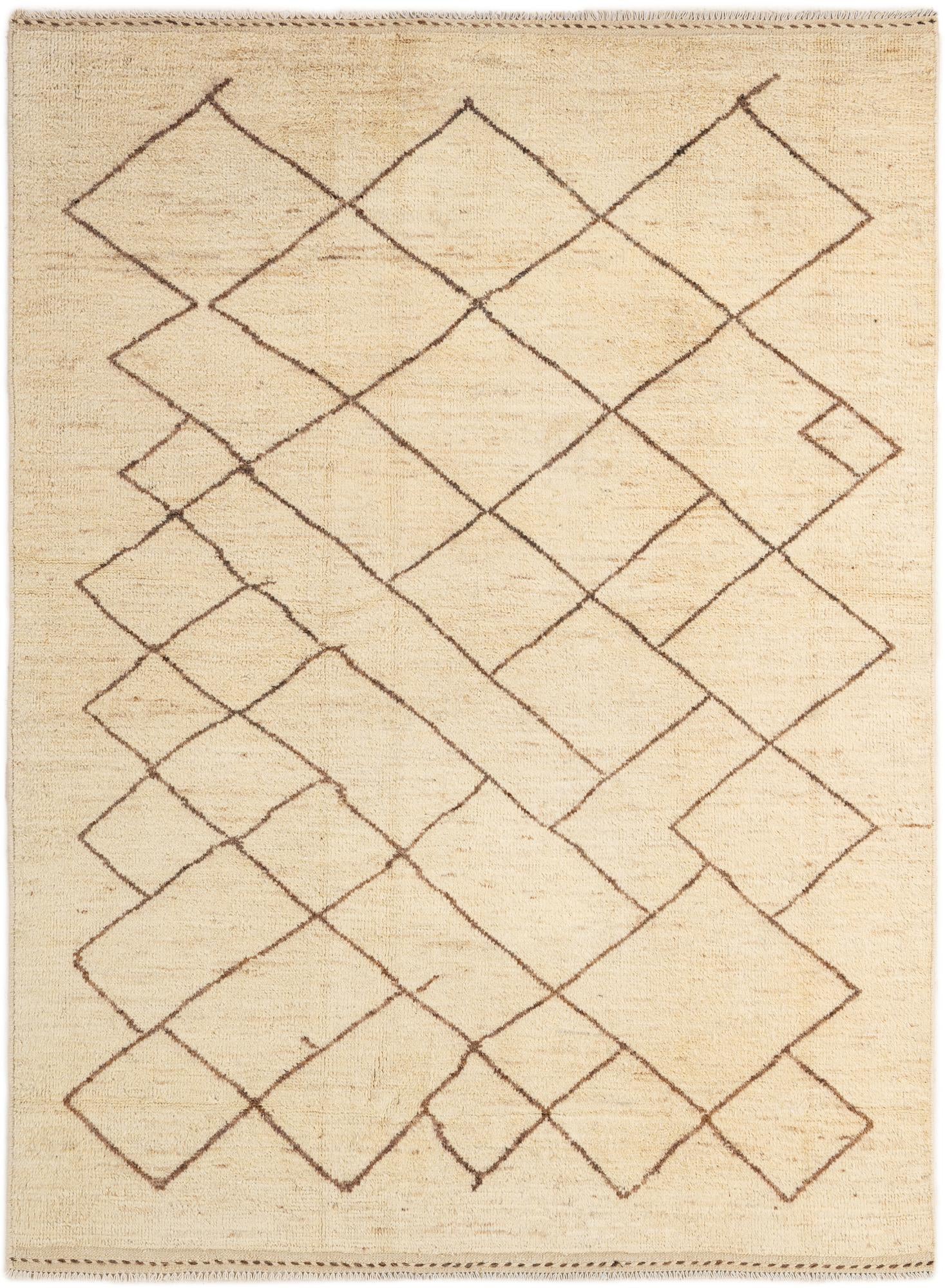 5' 10 x 8' 1 Hand Knotted Moroccan Wool Rug