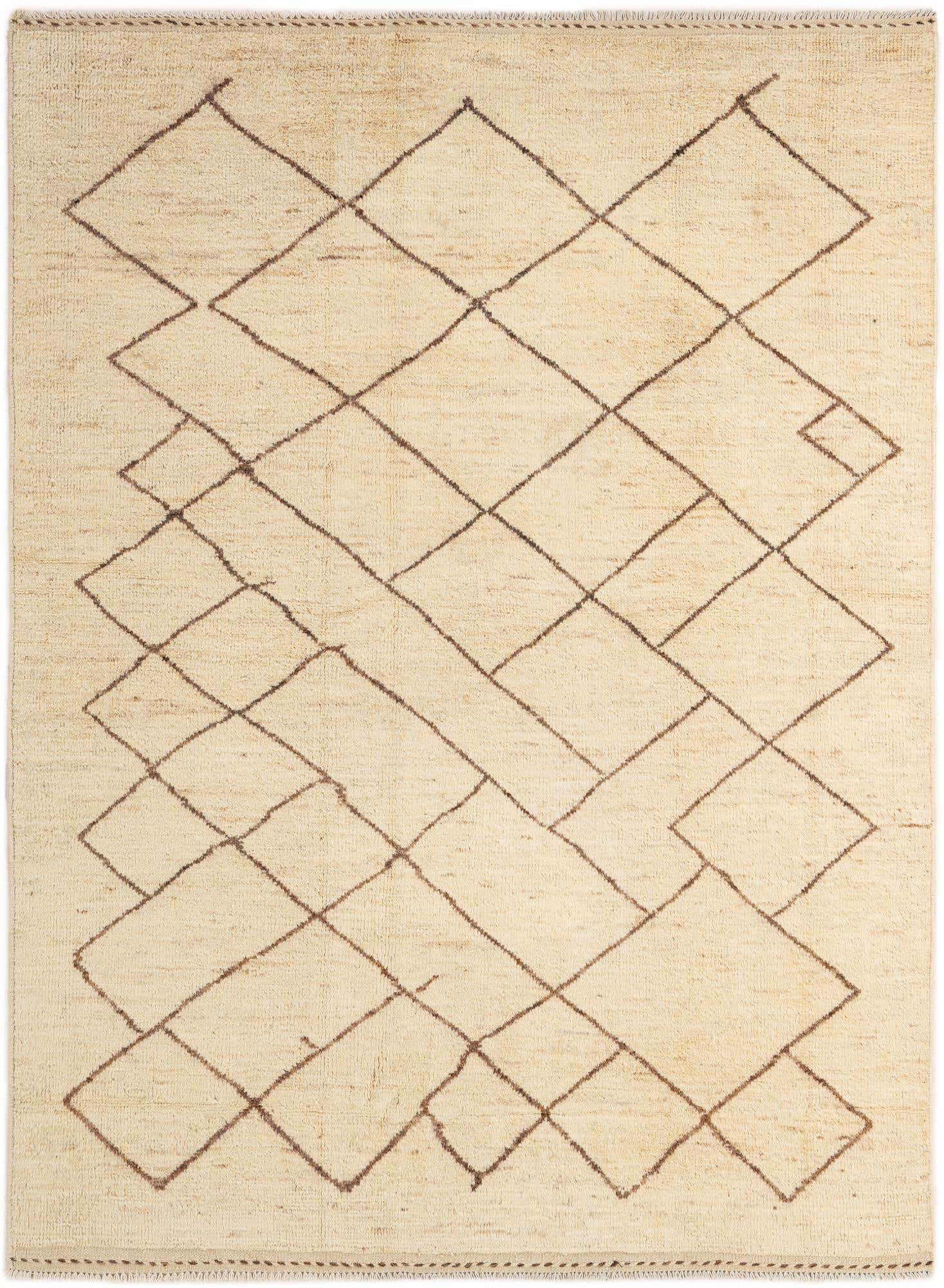 5' 10 x 8' 1 Hand Knotted Moroccan Wool Rug