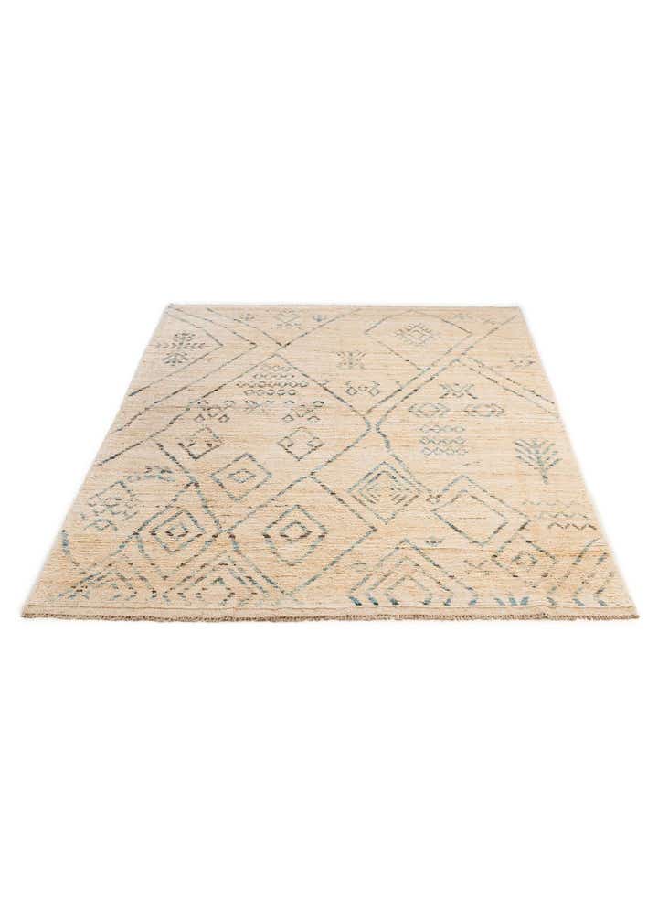 5' 10 x 8' 2 Hand Knotted Moroccan Wool Rug