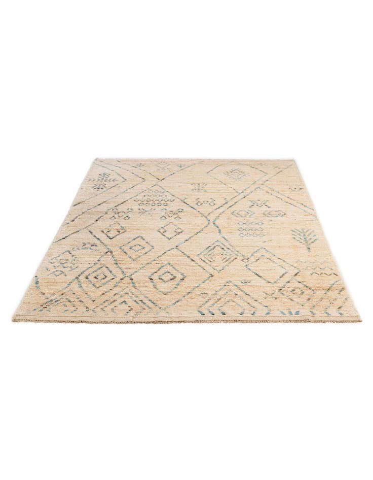 Detail image of 5' 10 x 8' 2 Hand Knotted Moroccan Wool Rug