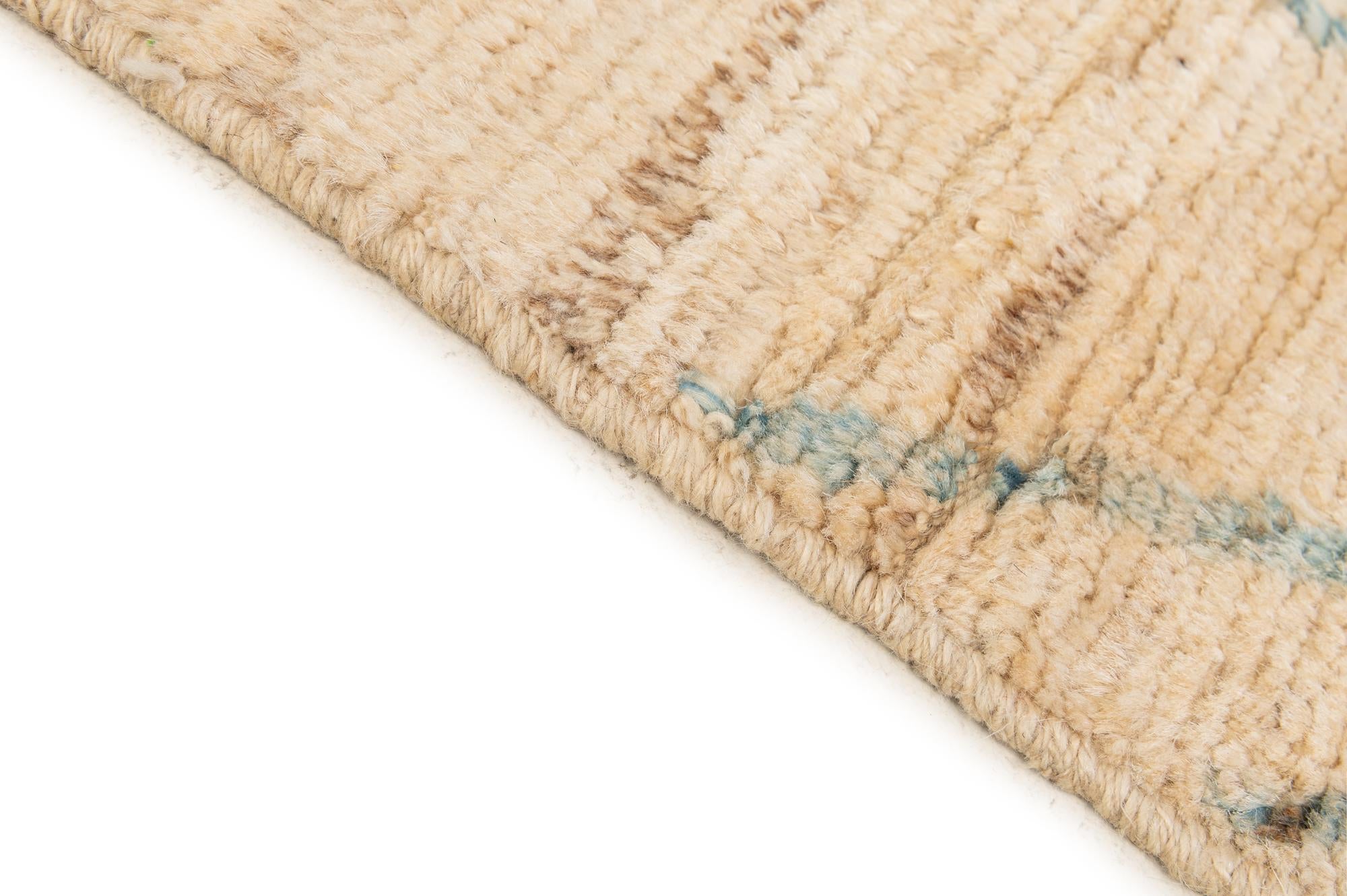 5' 10 x 8' 2 Hand Knotted Moroccan Wool Rug