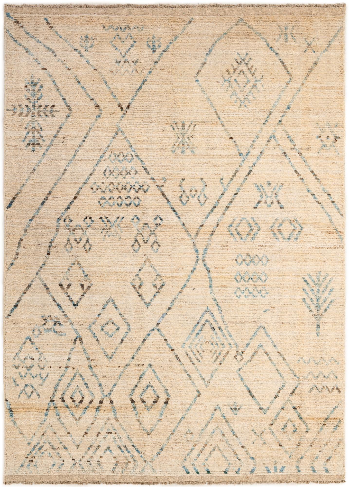 5' 10 x 8' 2 Hand Knotted Moroccan Wool Rug