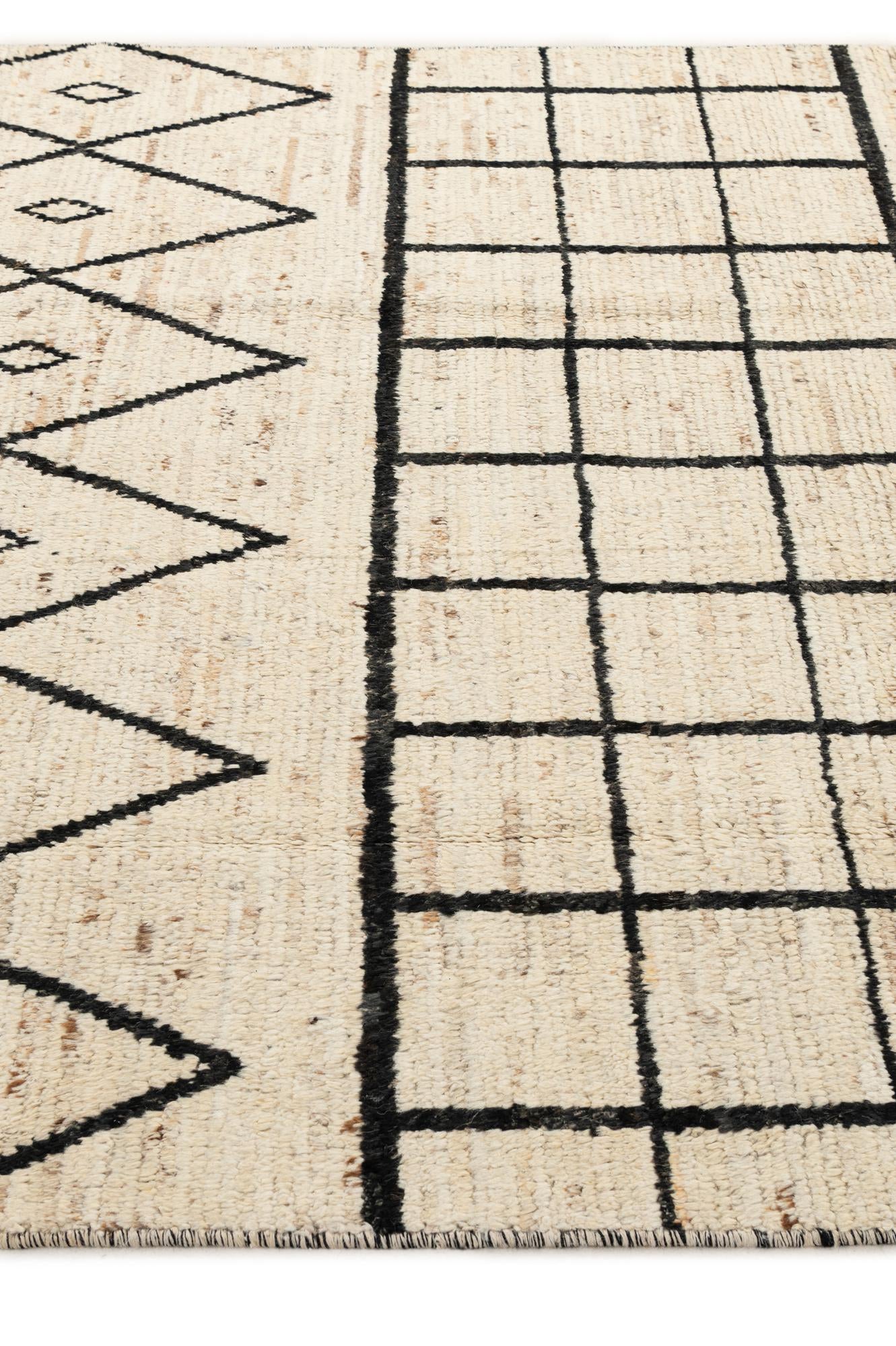 5' 11 x 8' 9 Hand Knotted Moroccan Wool Rug