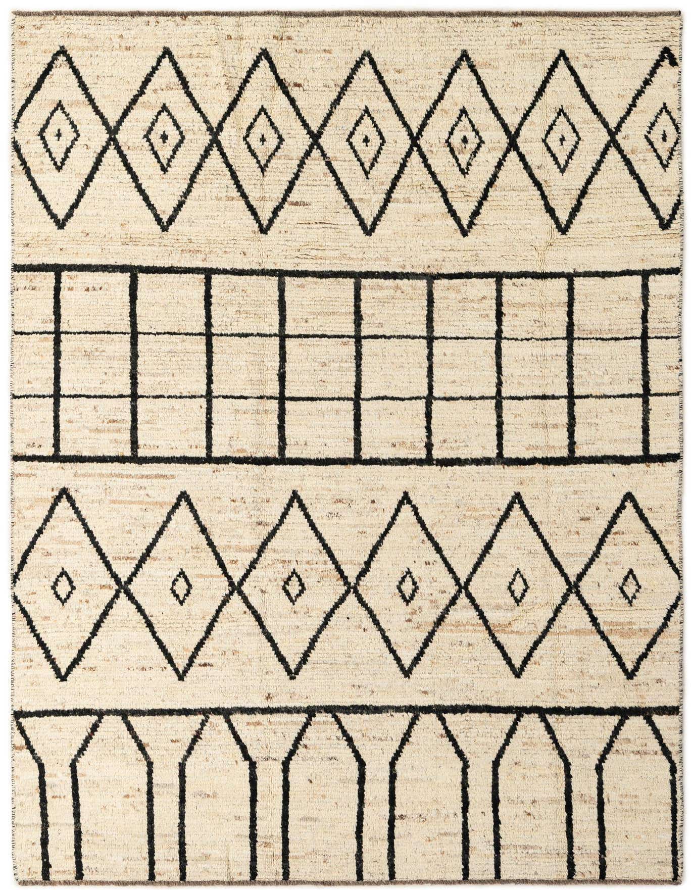 5' 11 x 8' 9 Hand Knotted Moroccan Wool Rug
