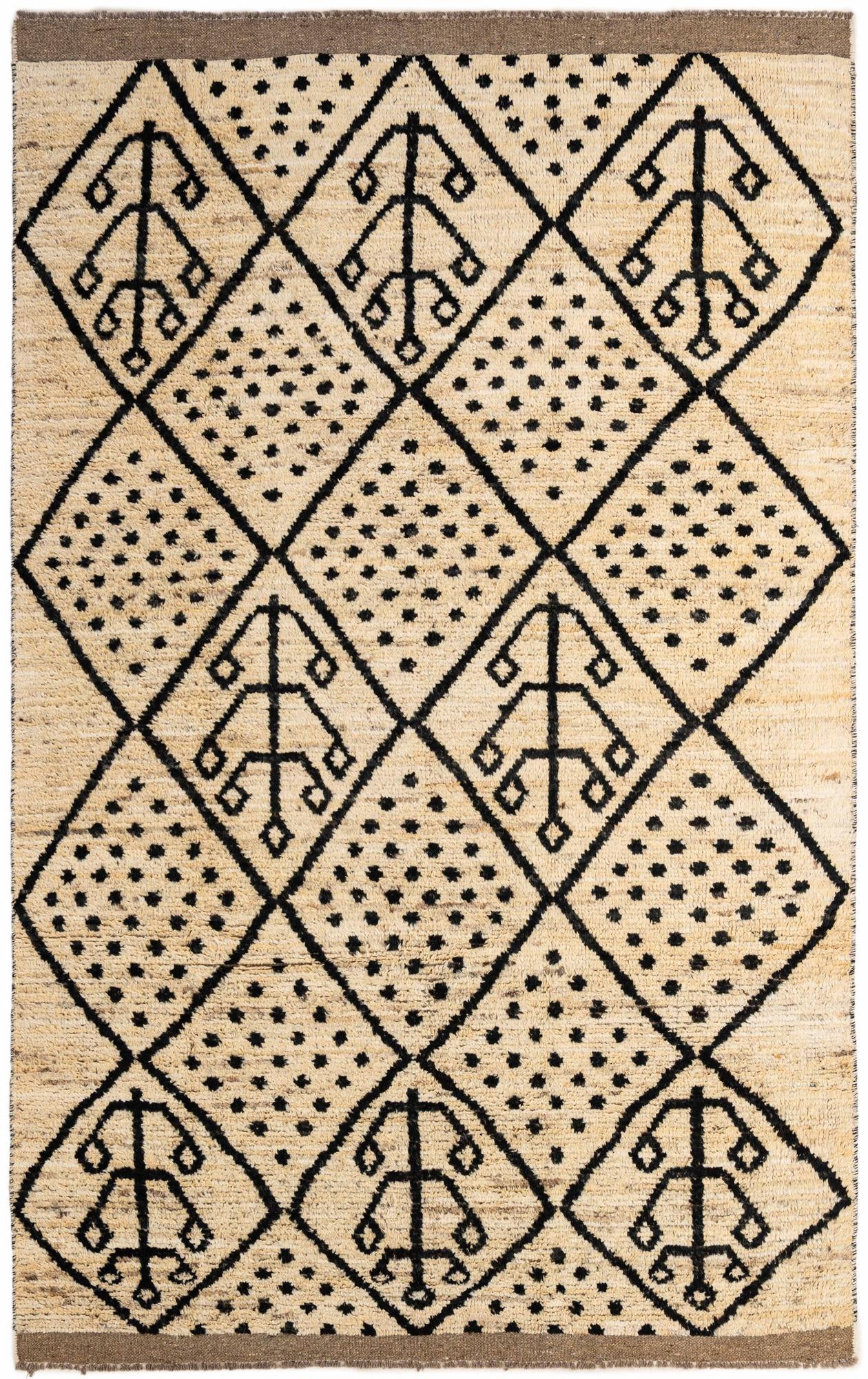 5' 10 x 9' 7 Hand Knotted Moroccan Wool Rug