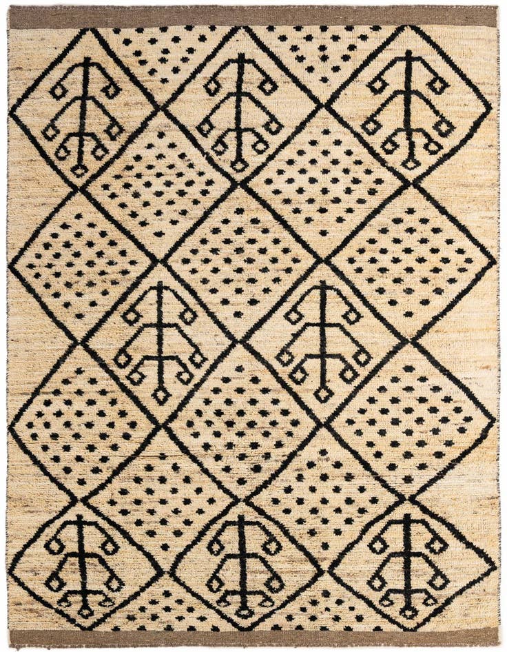 Detail image of 5' 10 x 9' 7 Hand Knotted Moroccan Wool Rug