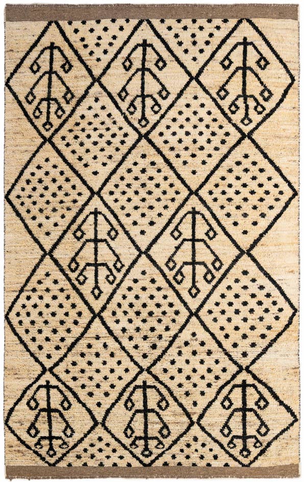Detail image of 5' 10 x 9' 7 Hand Knotted Moroccan Wool Rug