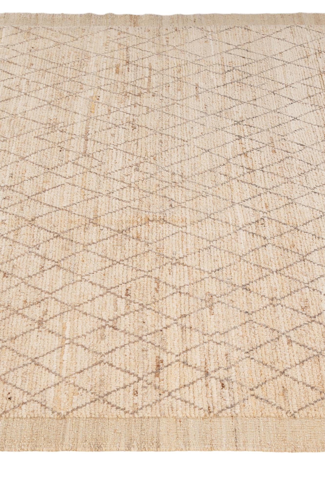 6' 3 x 8' 7 Hand Knotted Moroccan Wool Rug