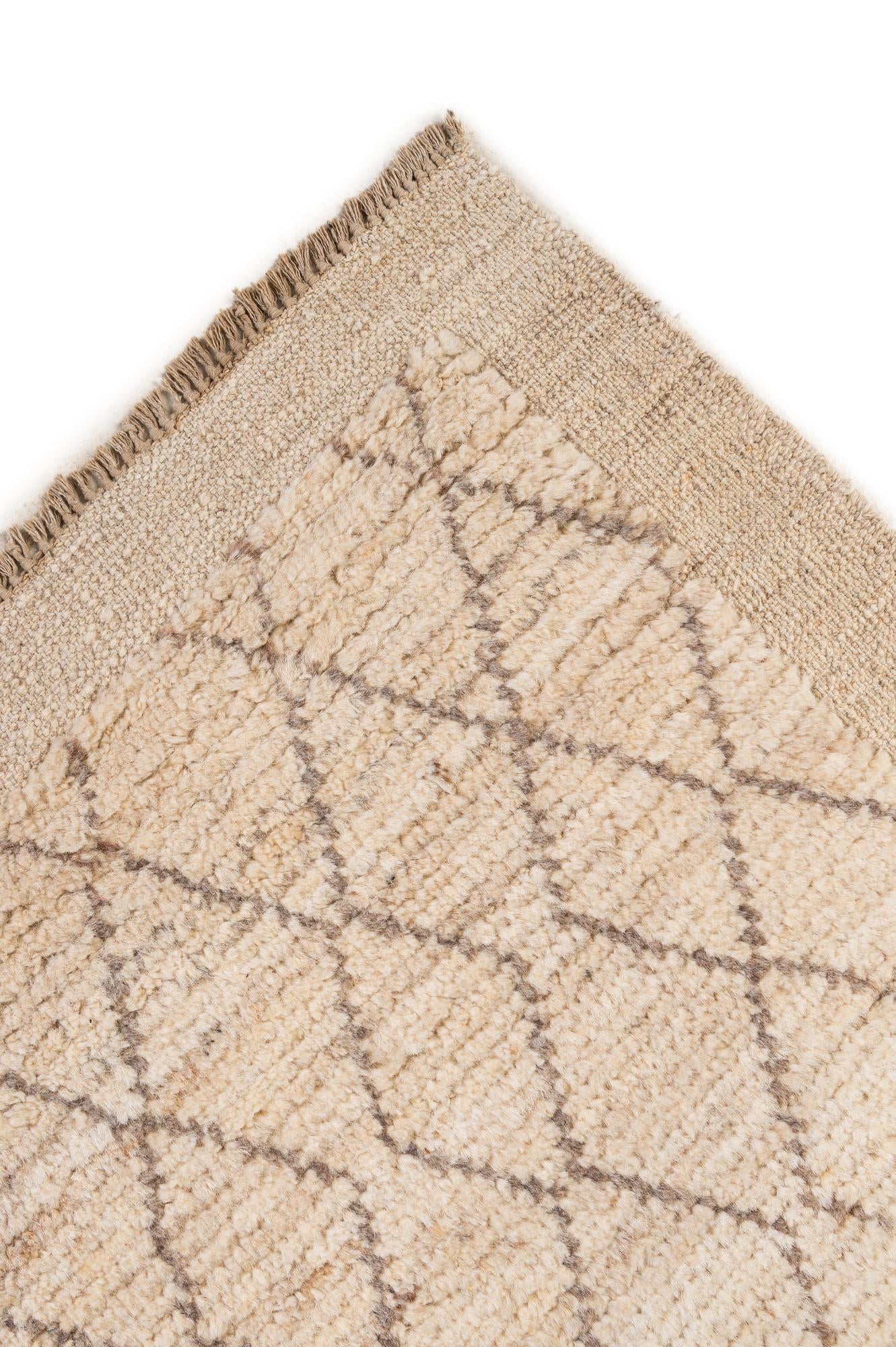 6' 3 x 8' 7 Hand Knotted Moroccan Wool Rug