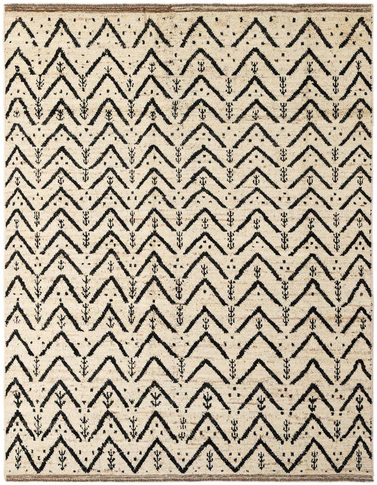 Detail image of 6' 3 x 8' 10 Hand Knotted Moroccan Wool Rug