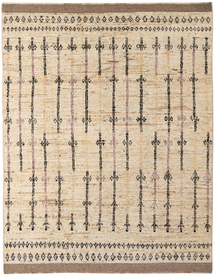 Detail image of 6' 2 x 9' 4 Hand Knotted Moroccan Wool Rug