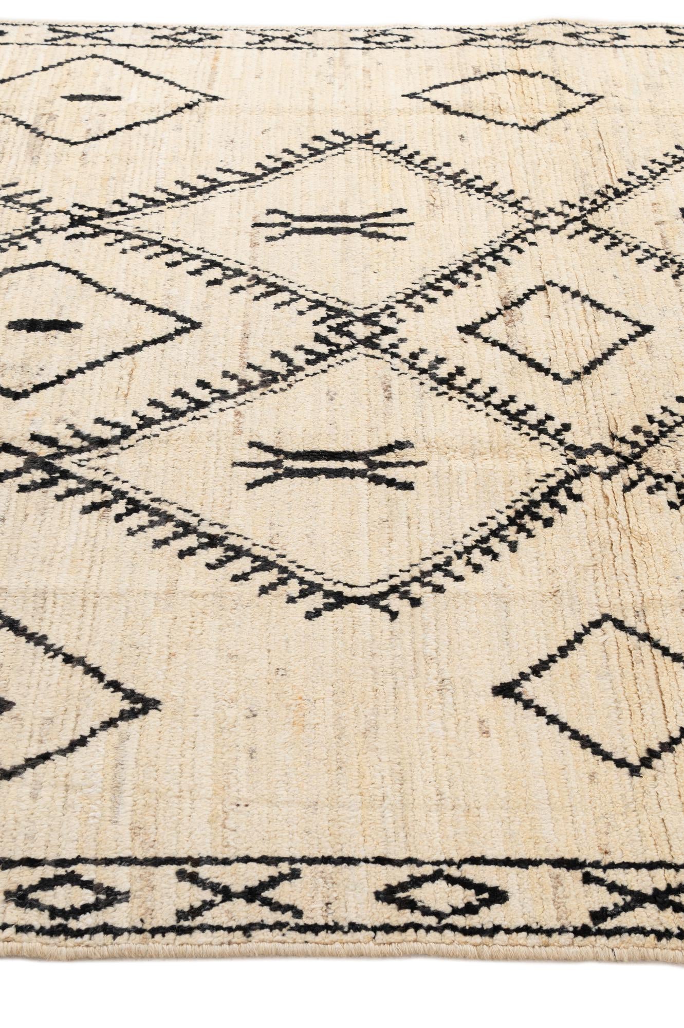 6' 1 x 8' 10 Hand Knotted Moroccan Wool Rug