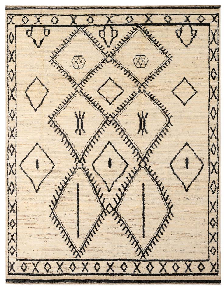 Detail image of 6' 1 x 8' 10 Hand Knotted Moroccan Wool Rug
