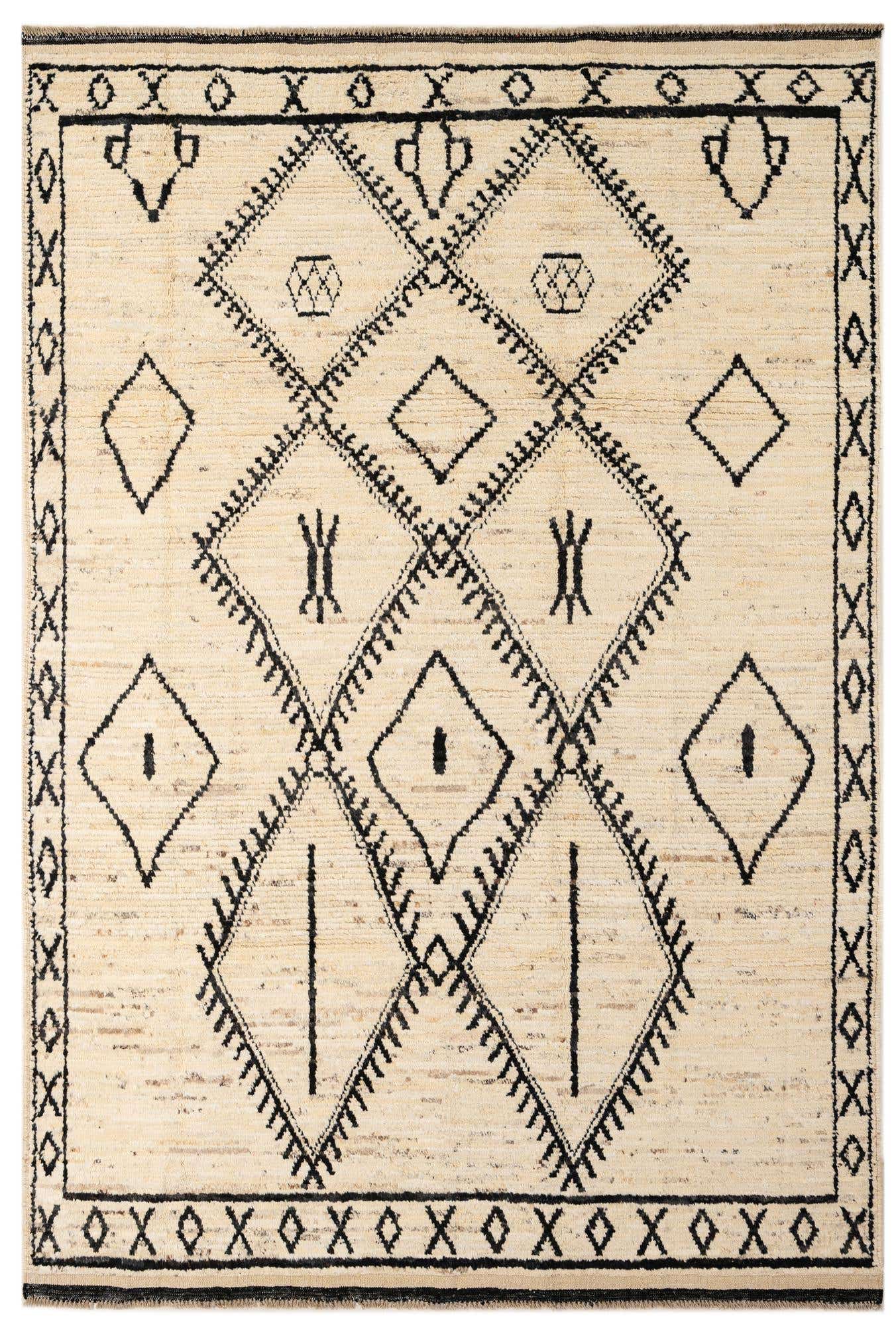 6' 1 x 8' 10 Hand Knotted Moroccan Wool Rug