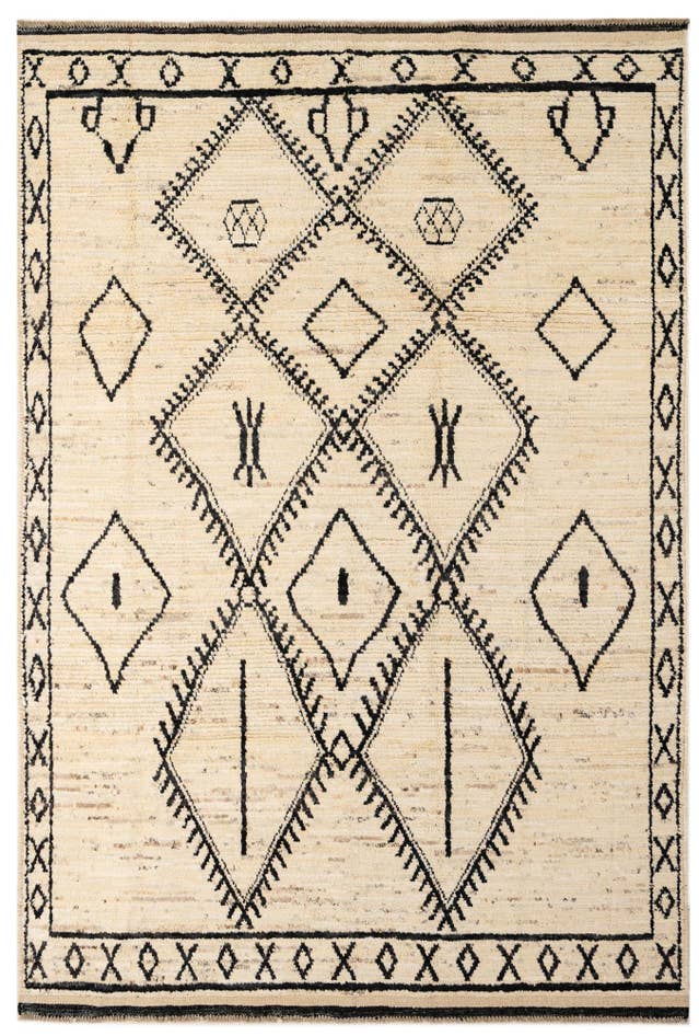 Detail image of 6' 1 x 8' 10 Hand Knotted Moroccan Wool Rug