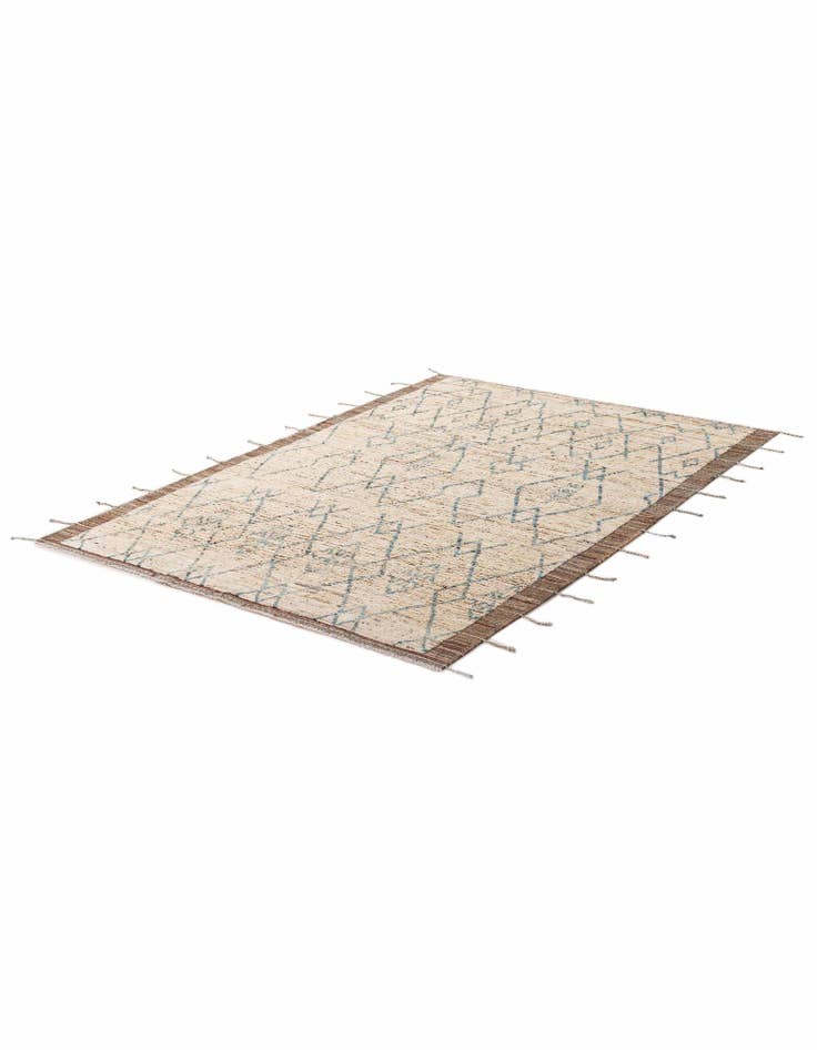 Detail image of 6' 4 x 8' 10 Hand Knotted Moroccan Wool Rug