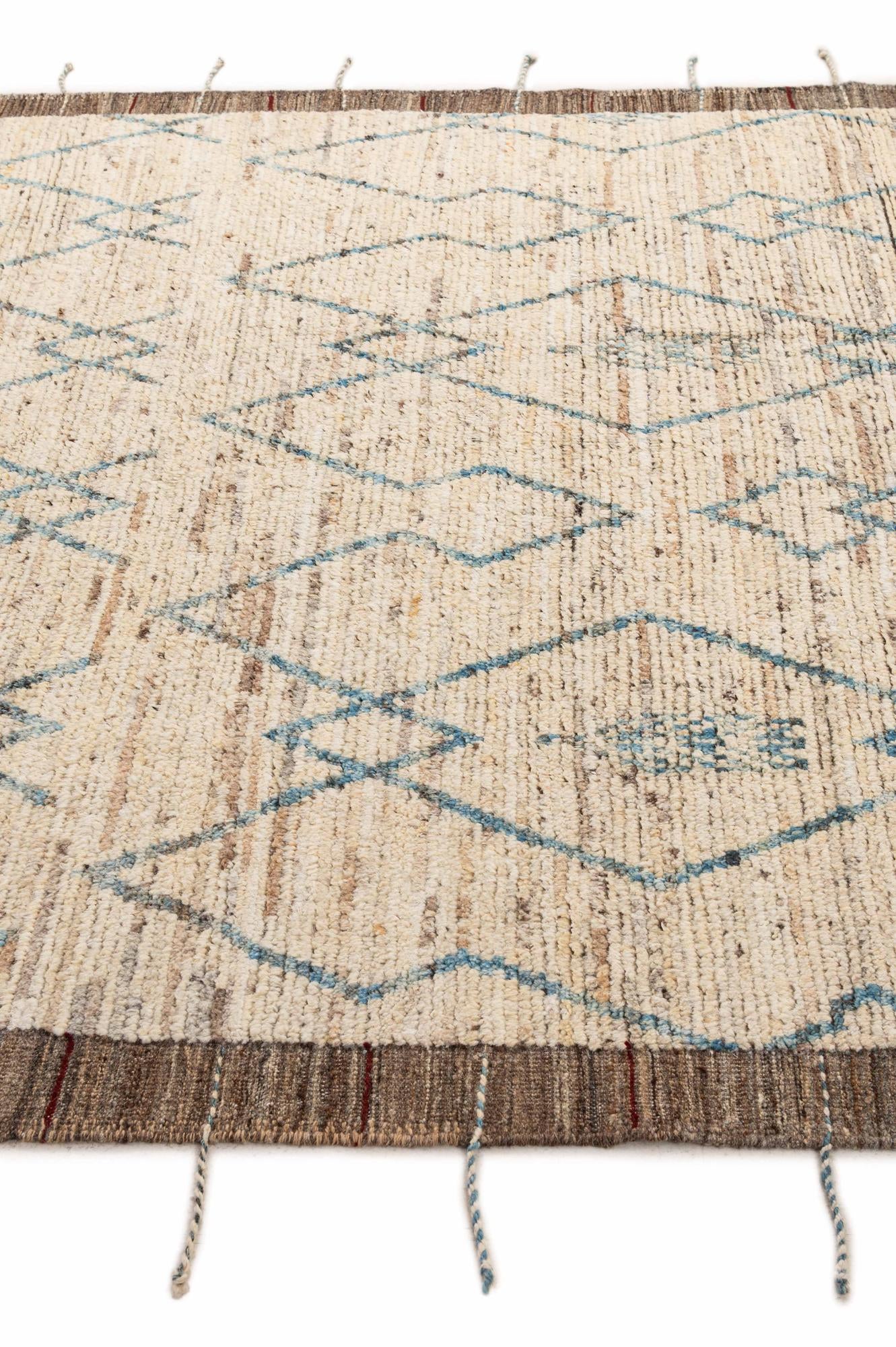 6' 4 x 8' 10 Hand Knotted Moroccan Wool Rug