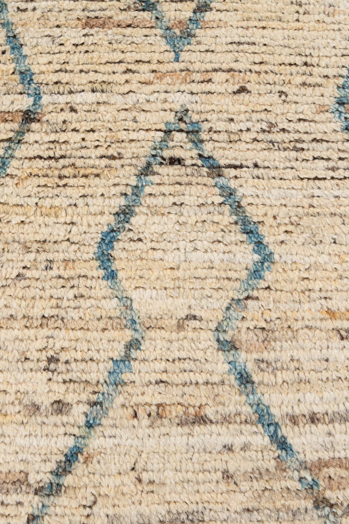 6' 4 x 8' 10 Hand Knotted Moroccan Wool Rug