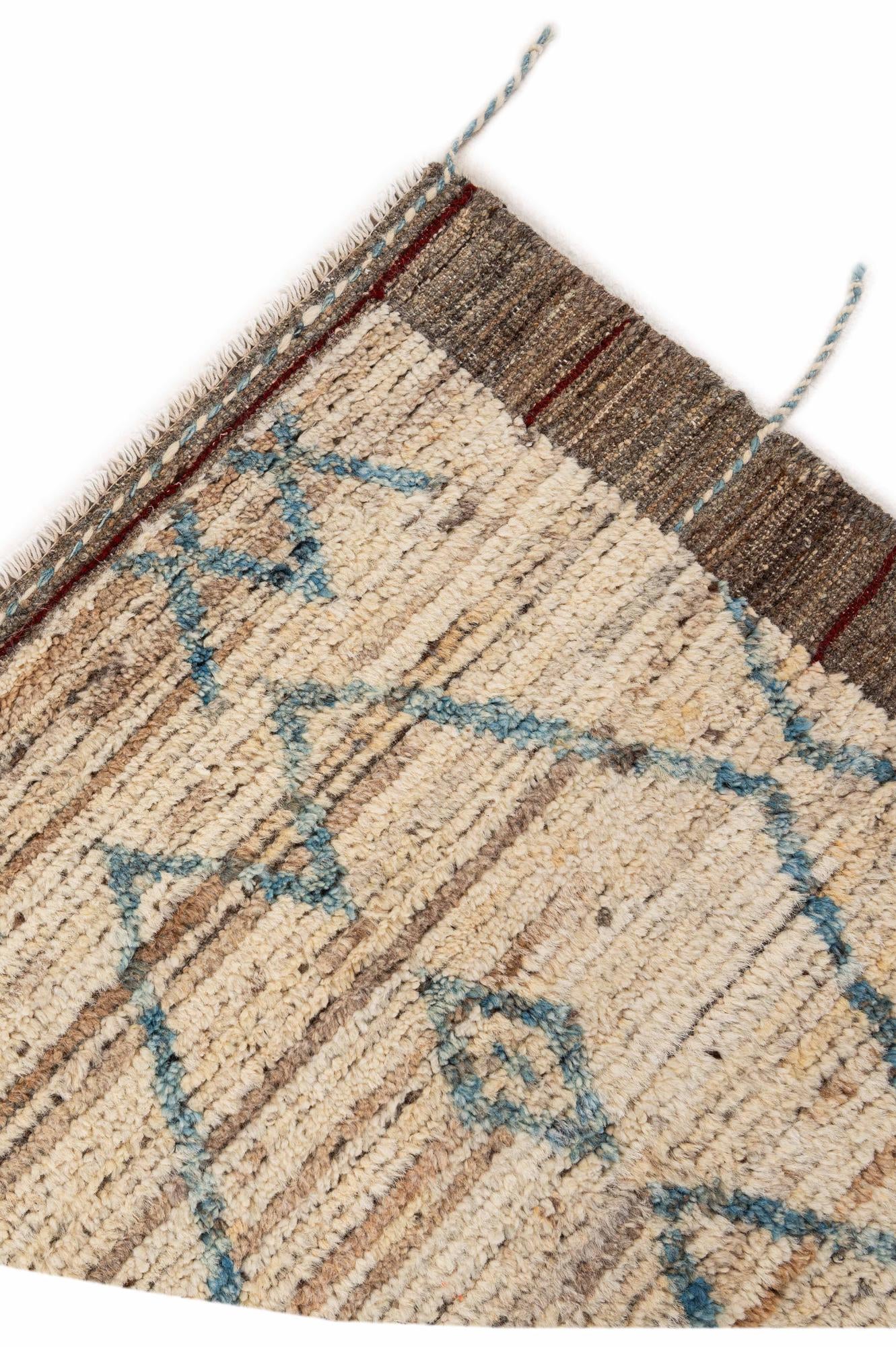 6' 4 x 8' 10 Hand Knotted Moroccan Wool Rug