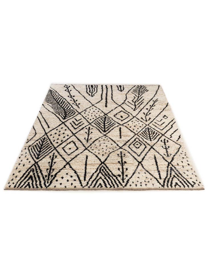 Detail image of 6' 5 x 9' 6 Hand Knotted Moroccan Wool Rug