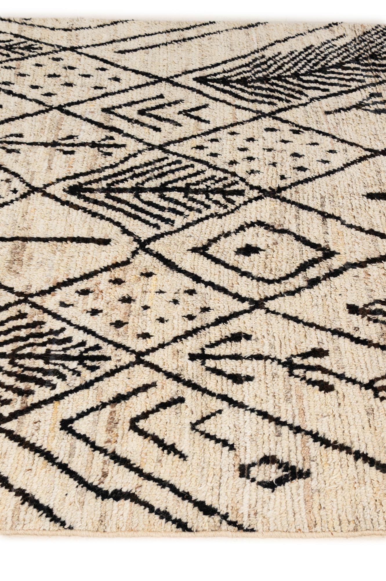 6' 5 x 9' 6 Hand Knotted Moroccan Wool Rug