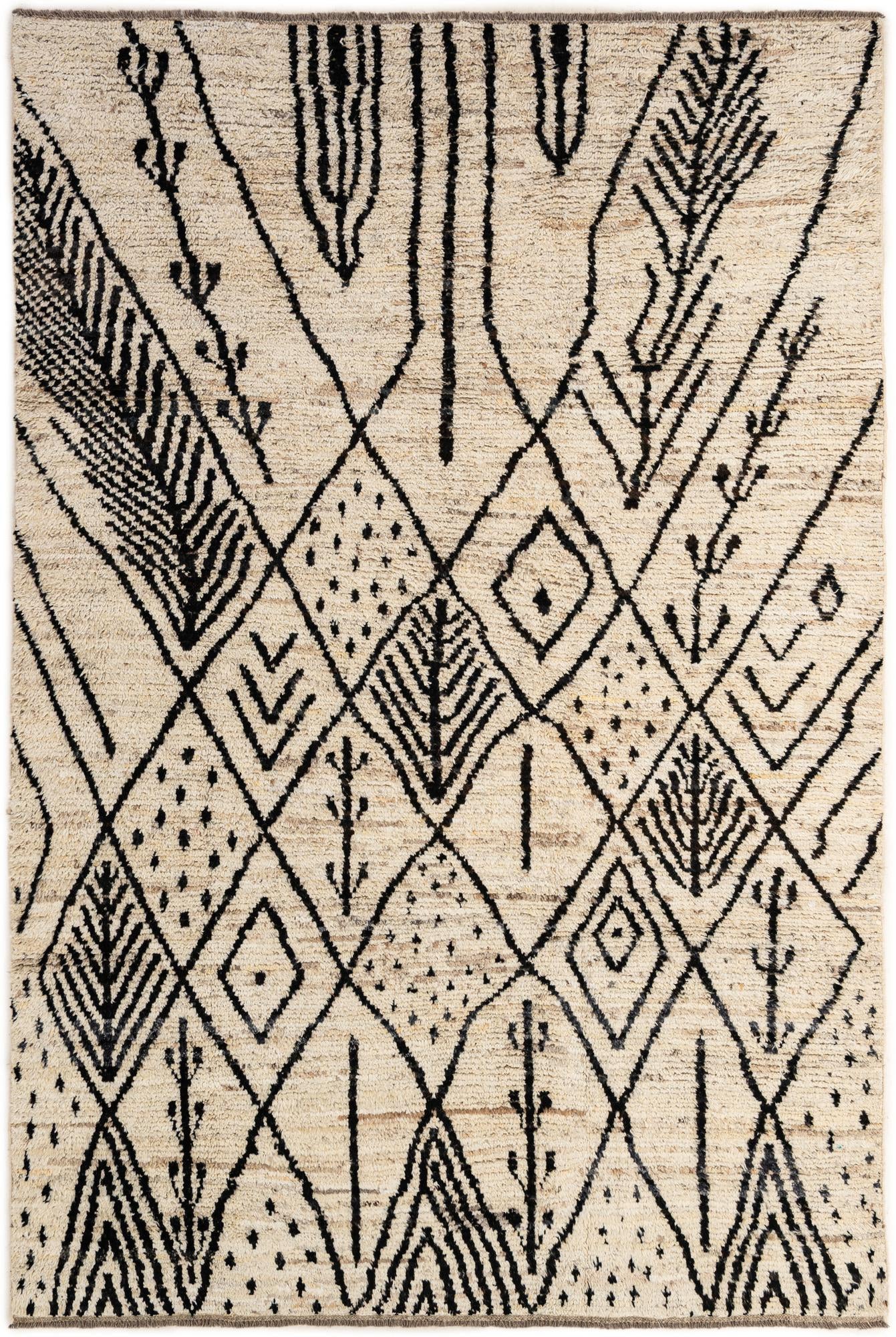 6' 5 x 9' 6 Hand Knotted Moroccan Wool Rug