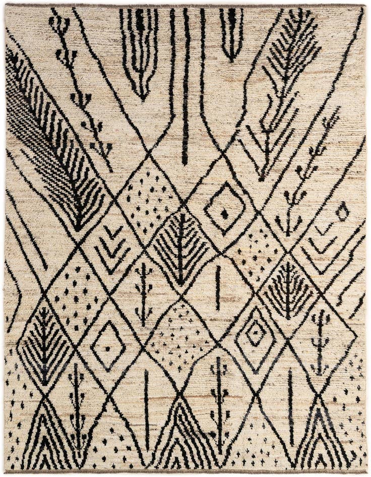 Detail image of 6' 5 x 9' 6 Hand Knotted Moroccan Wool Rug