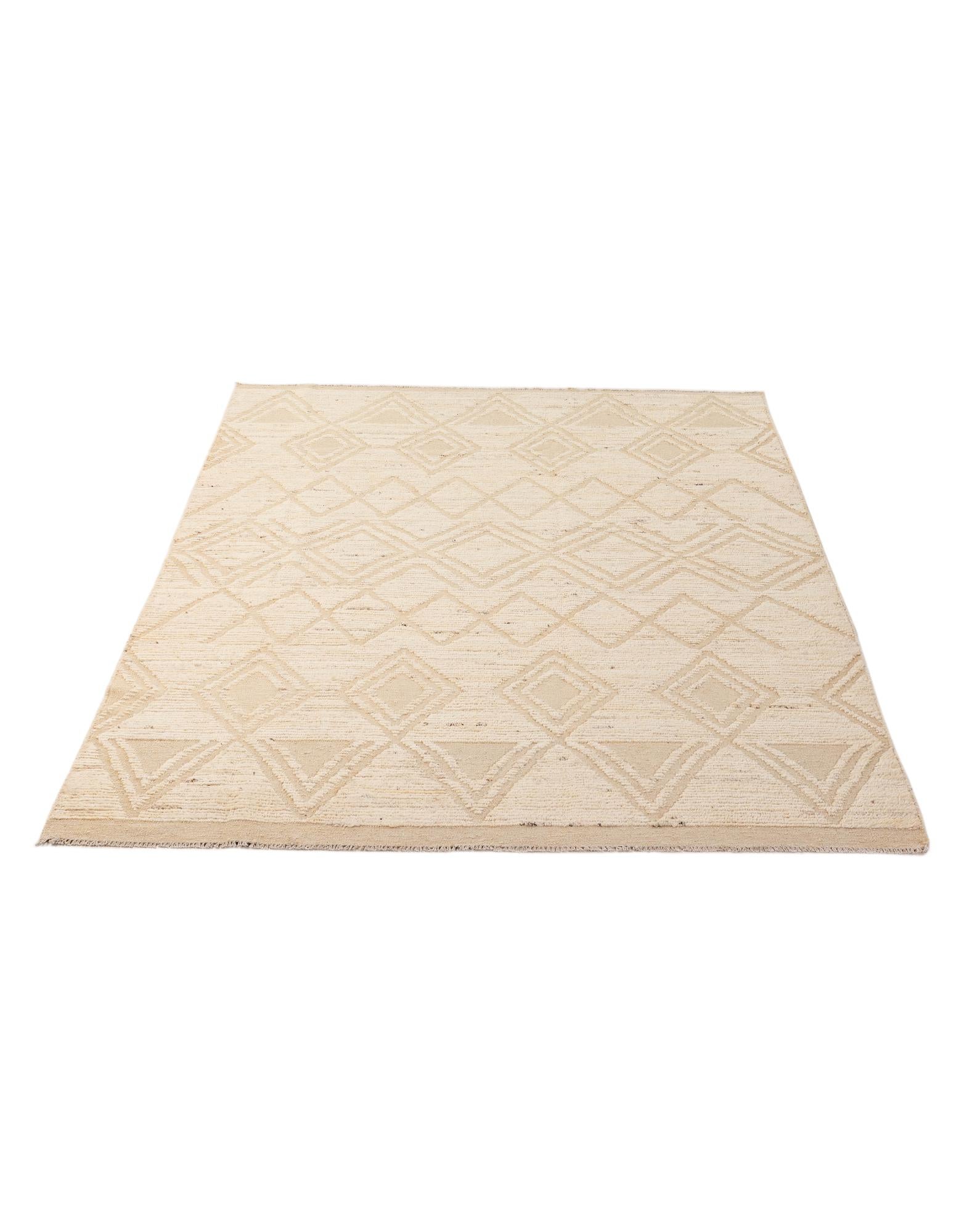 6' 5 x 8' 11 Hand Knotted Moroccan Wool Rug
